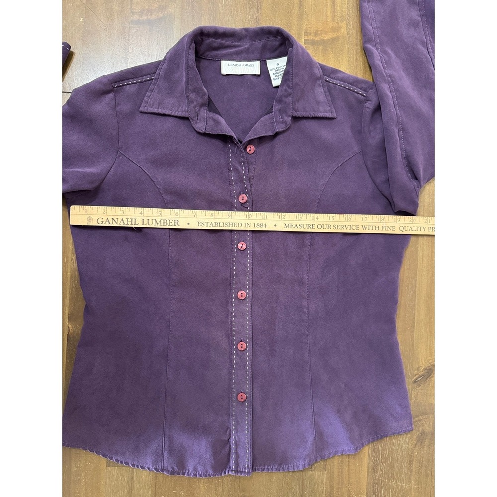 VINTAGE 90's PURPLE FAUX SUEDE TOP - Picture 4 of 5